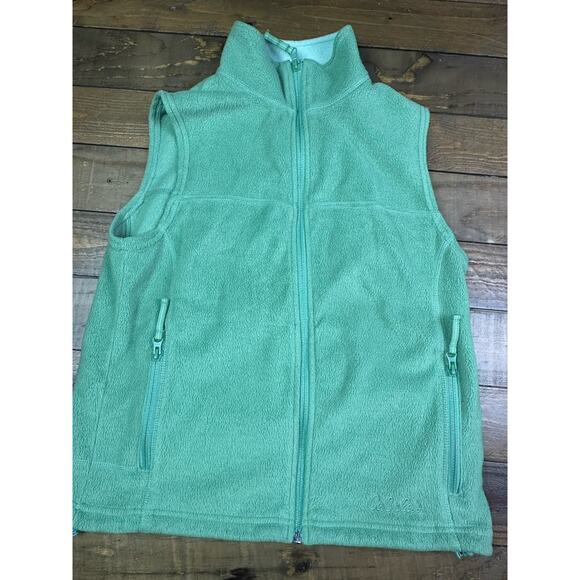 Cabela's Vest Womens M Green Fleece Full Zip Sleeveless High Neck Pockets - Picture 1 of 5